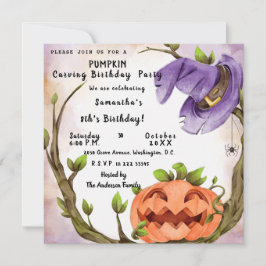 Invitación a la fiesta de cumpleaños de calabaza t