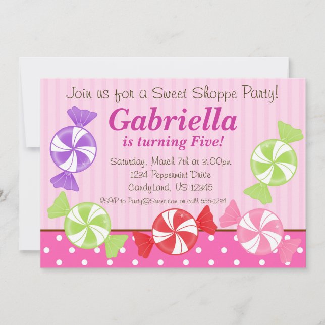 Invitación a la fiesta de cumpleaños de Candy (Anverso)