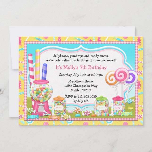 Invitación a la fiesta de cumpleaños de Candy (Anverso)