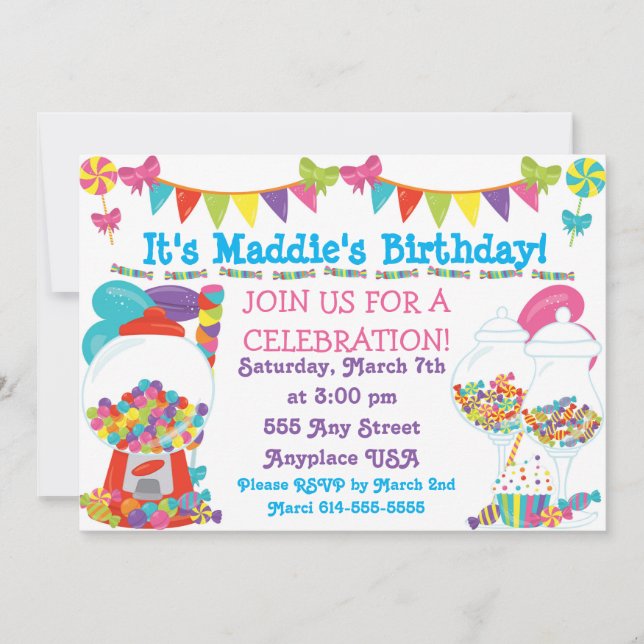Invitación a la fiesta de cumpleaños de Candy (Anverso)