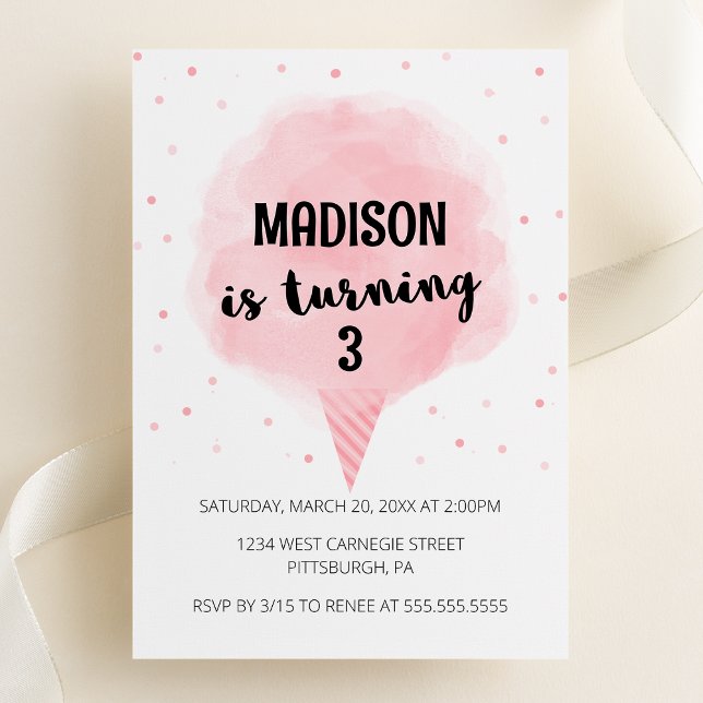 Invitación a la fiesta de cumpleaños de Candy Cott (Subido por el creador)