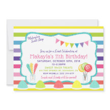 Invitación a la fiesta de cumpleaños de Candy Fies