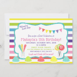 Invitación a la fiesta de cumpleaños de Candy Fies