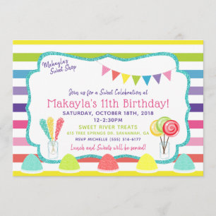 Invitación a la fiesta de cumpleaños de Candy Fies