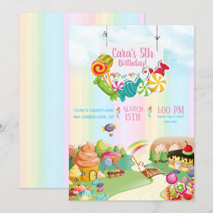 Invitación a la fiesta de cumpleaños de Candy land