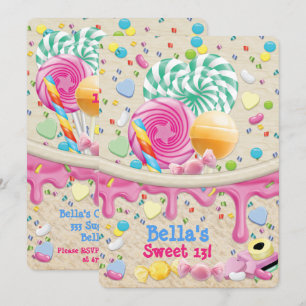 Invitación a la fiesta de cumpleaños de Candy Land