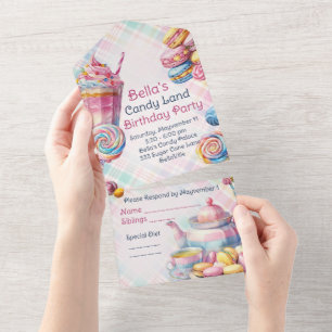 Invitación a la fiesta de cumpleaños de Candy Land