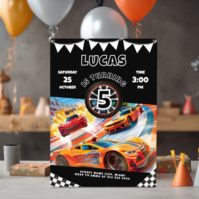Invitación a la fiesta de cumpleaños de Carros Cal (Subido por el creador)
