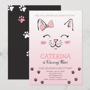 Invitación a la fiesta de cumpleaños de Cat Kitten