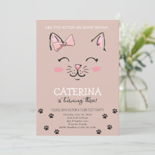 Invitación a la fiesta de cumpleaños de Cat Kitten