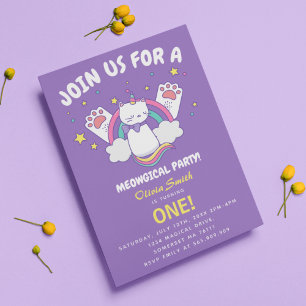 Invitación a la fiesta de cumpleaños de Caticorn