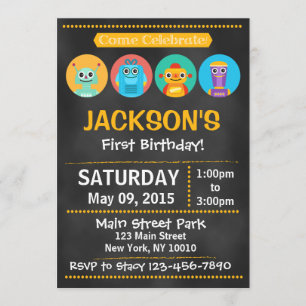 Invitación a la fiesta de cumpleaños de Chalkboard