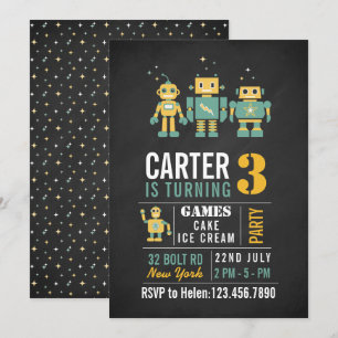 Invitación a la fiesta de cumpleaños de Chalkboard
