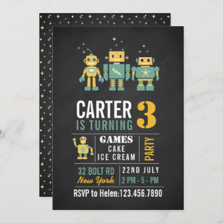 Invitación a la fiesta de cumpleaños de Chalkboard