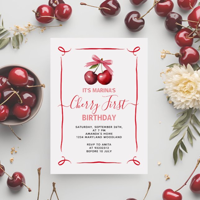 Invitación a la fiesta de cumpleaños de Cherry Fir (Subido por el creador)