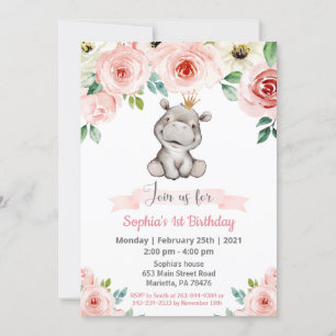 Invitación a la fiesta de cumpleaños de chica Baby