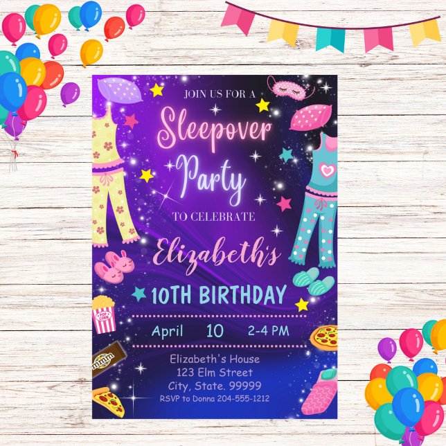 Invitación a la fiesta de cumpleaños de chica Slee (Subido por el creador)