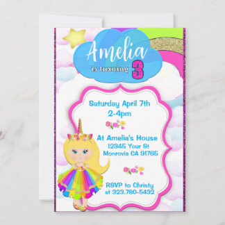 Invitación a la fiesta de cumpleaños de chicas de