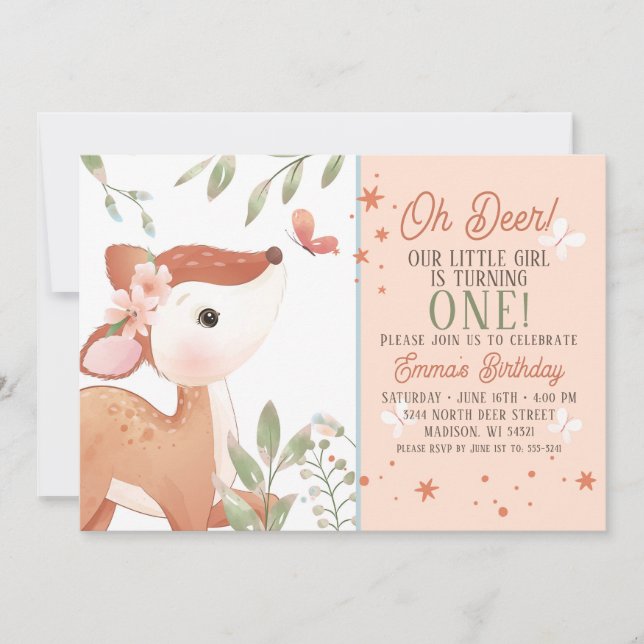 Invitación a la fiesta de cumpleaños de chicas Oh  (Anverso)