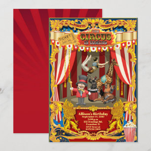 invitación a la fiesta de cumpleaños de Circo