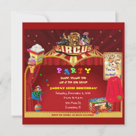 invitación a la fiesta de cumpleaños de Circo