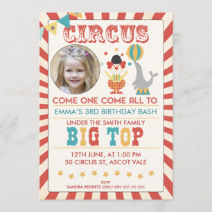 Invitación a la fiesta de cumpleaños de Circo Foto