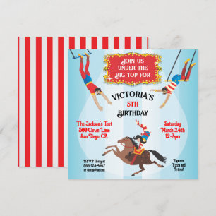 Invitación a la fiesta de cumpleaños de Circus Fly