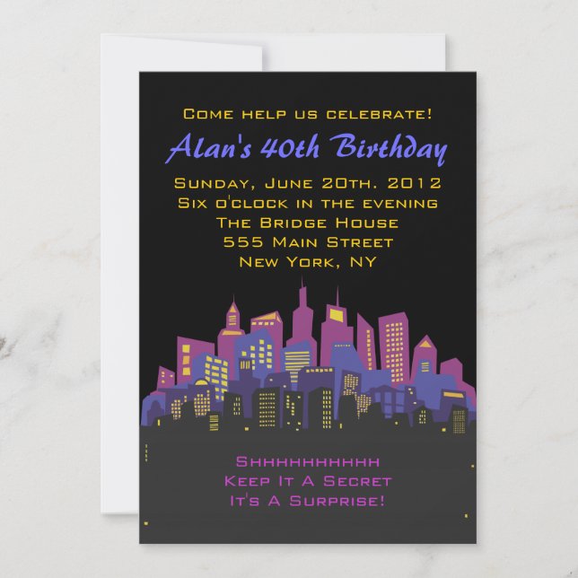 Invitación a la fiesta de cumpleaños de CITYSCAPE (Anverso)