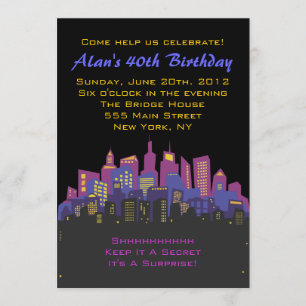 Invitación a la fiesta de cumpleaños de CITYSCAPE