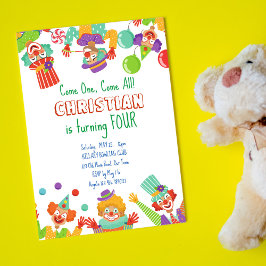 Invitación a la fiesta de cumpleaños de Clown Cirs