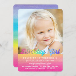 Invitación a la fiesta de cumpleaños de color arco