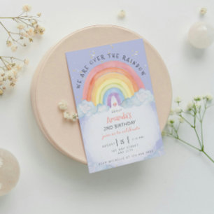 Invitación a la fiesta de cumpleaños de color arco