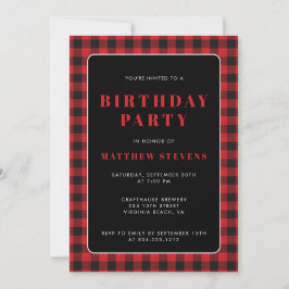 Invitación a la fiesta de cumpleaños de color rojo