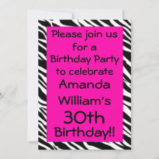 Invitación a la fiesta de cumpleaños de color rosa