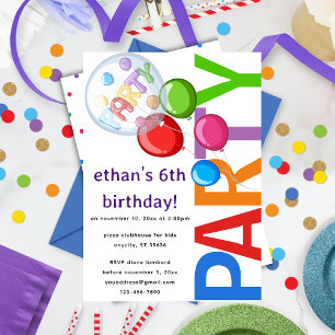 Invitación a la fiesta de cumpleaños de Confetti e
