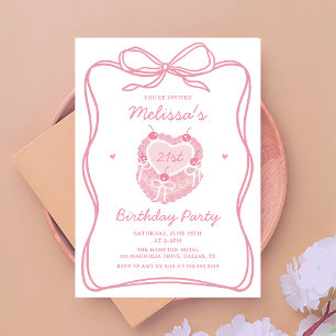 Invitación a la fiesta de cumpleaños de Coquette b