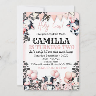 Invitación a la fiesta de cumpleaños de Cow Farm