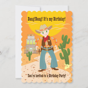 Invitación a la fiesta de cumpleaños de Cowboy