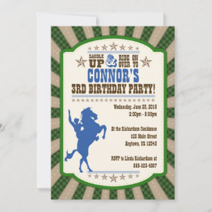 Invitación a la fiesta de cumpleaños de Cowboy