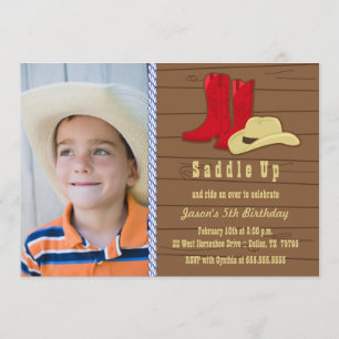 Invitación a la fiesta de cumpleaños de cowboy