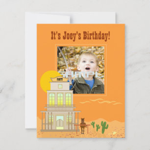 Invitación a la fiesta de cumpleaños de Cowboy