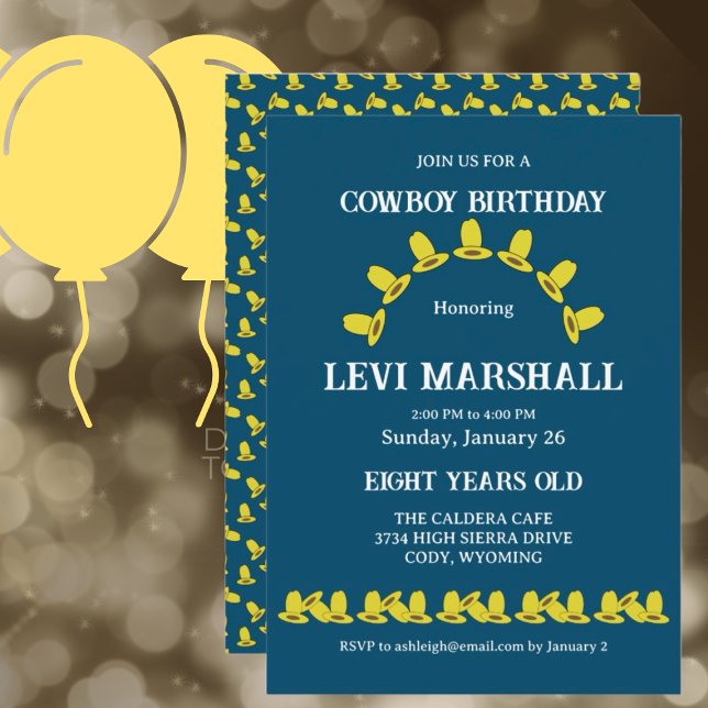 Invitación a la fiesta de cumpleaños de Cowboy (Subido por el creador)