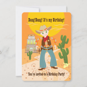 Invitación a la fiesta de cumpleaños de Cowboy