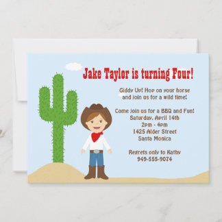 Invitación a la fiesta de cumpleaños de Cowboy