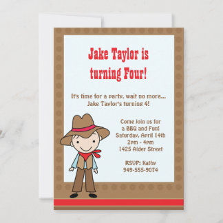 Invitación a la fiesta de cumpleaños de Cowboy