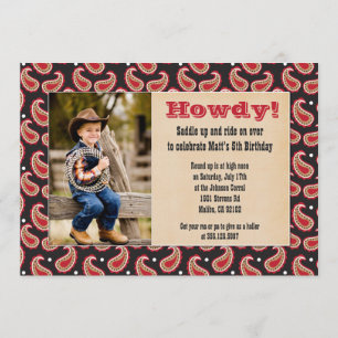 Invitación a la fiesta de cumpleaños de Cowboy con