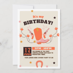 Invitación a la fiesta de cumpleaños de Cowboy dib