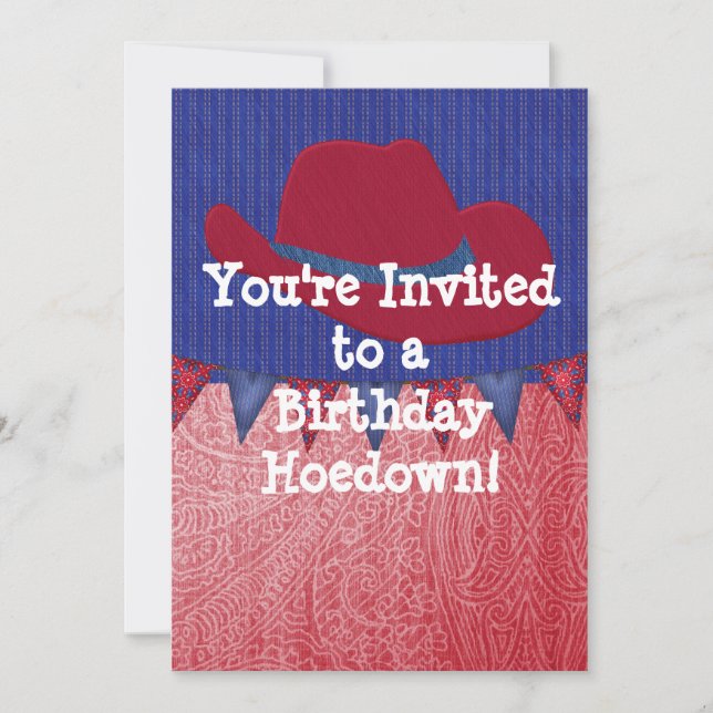 Invitación a la fiesta de cumpleaños de Cowboy Occ (Anverso)