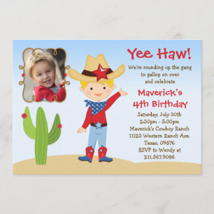 Invitación a la fiesta de cumpleaños de Cowboy Occ