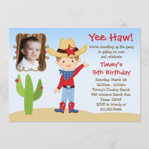 Invitación a la fiesta de cumpleaños de Cowboy Occ